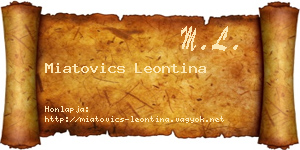 Miatovics Leontina névjegykártya
